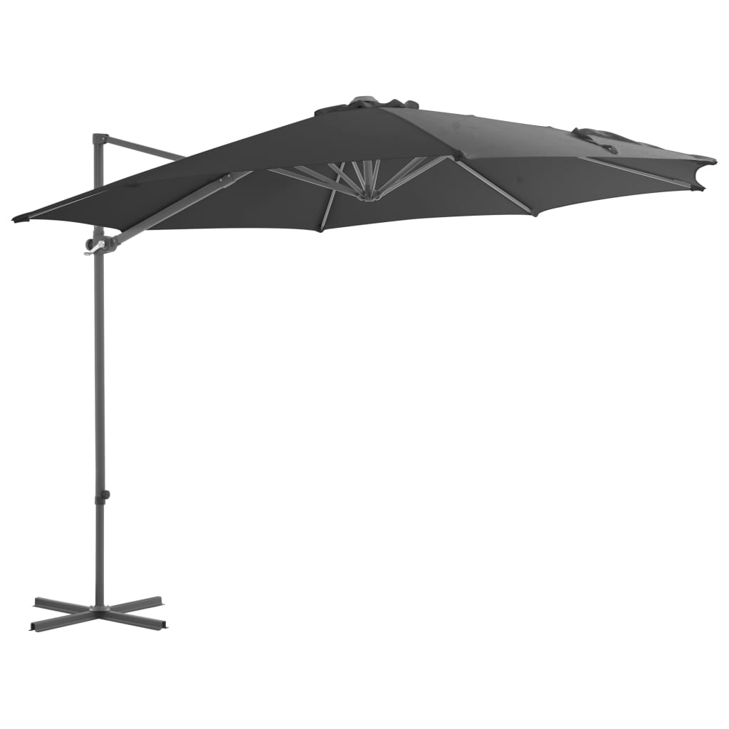 Parasol flottant avec mât en acier 250x250 cm couleur terre cuite