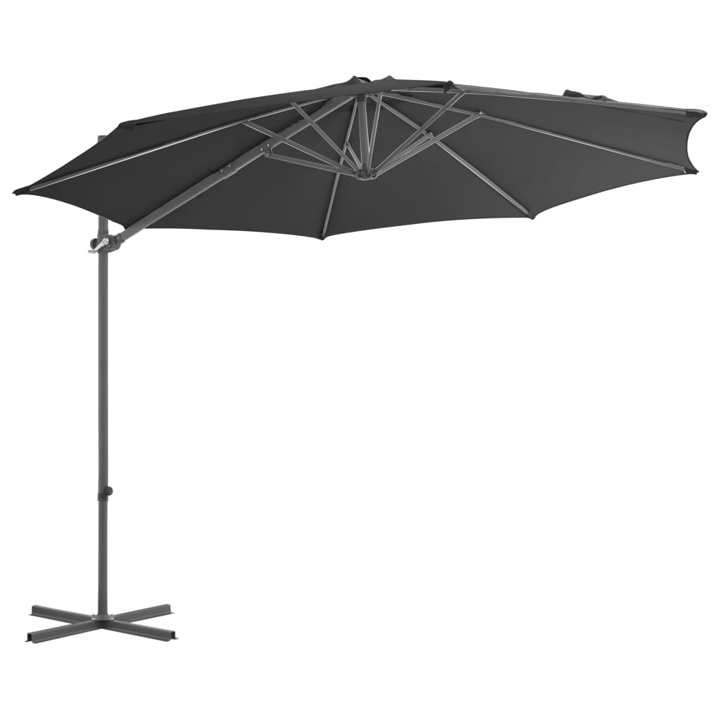 Parasol flottant avec mât en acier 250x250 cm couleur terre cuite