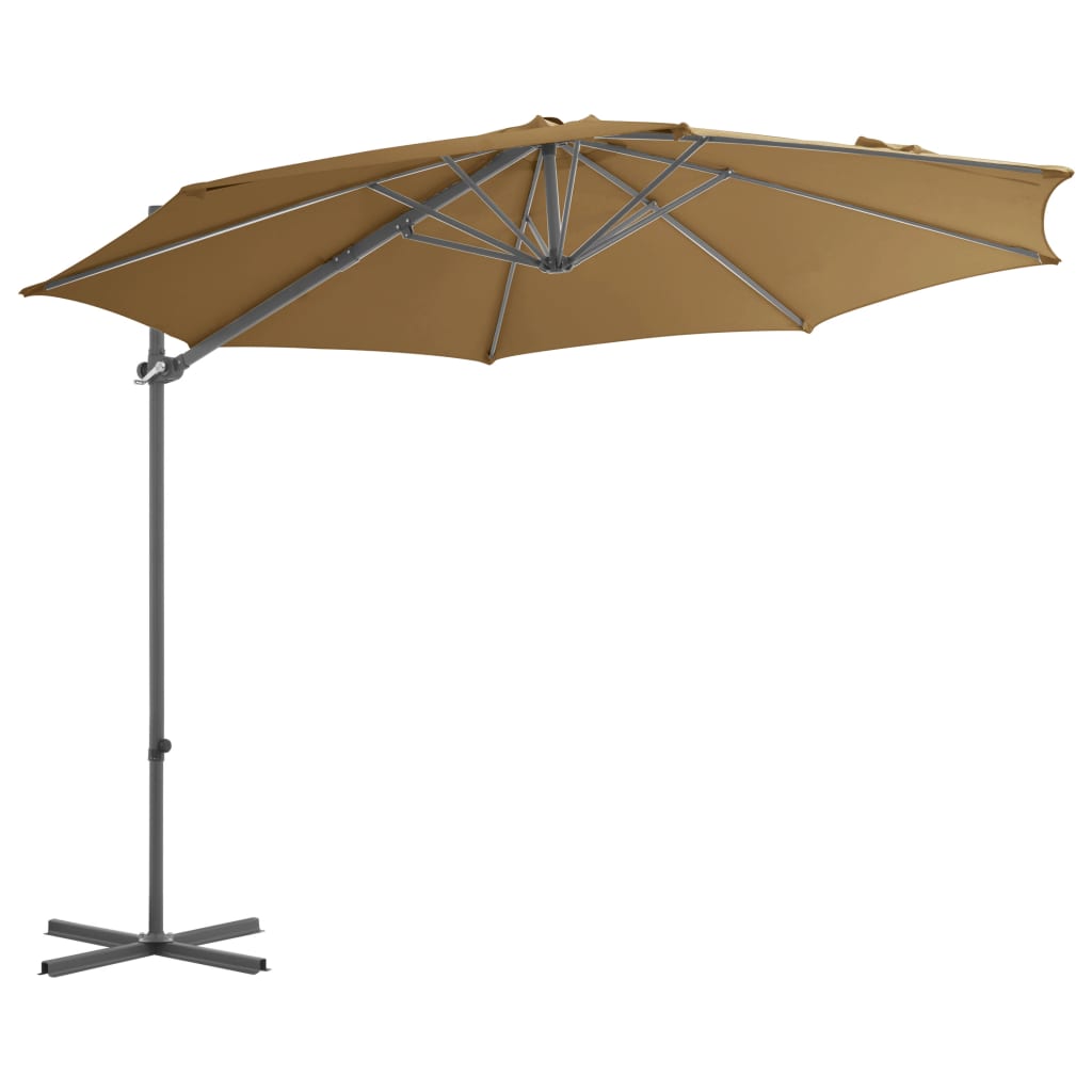 Parasol flottant avec mât en acier 250x250 cm couleur terre cuite