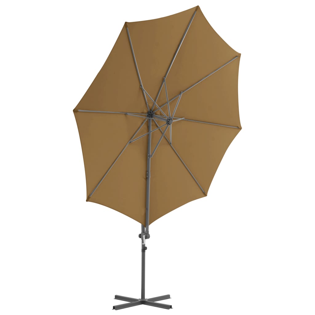 Parasol flottant avec mât en acier 250x250 cm couleur terre cuite