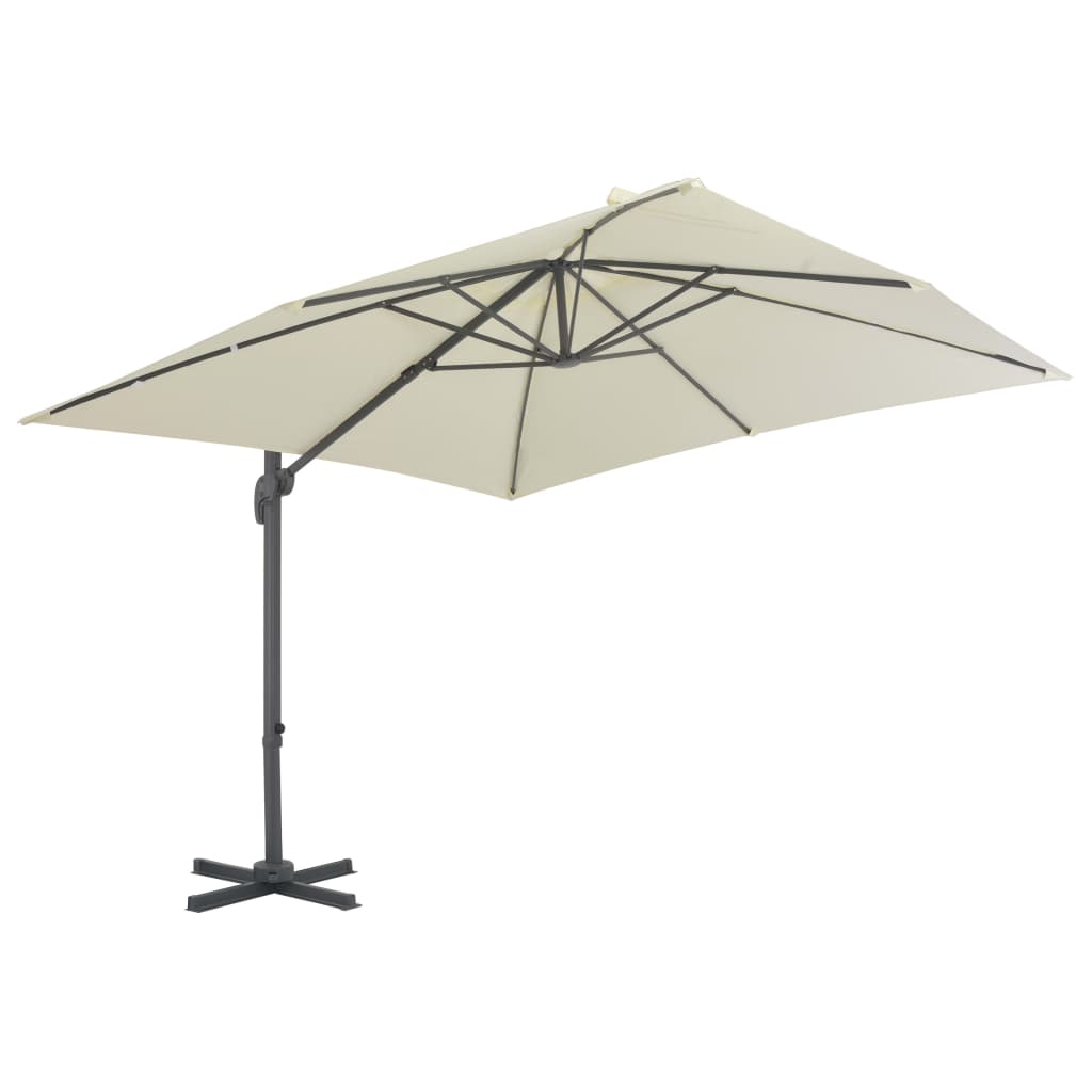 Zweefparasol met aluminium paal 300x300 cm zandkleurig