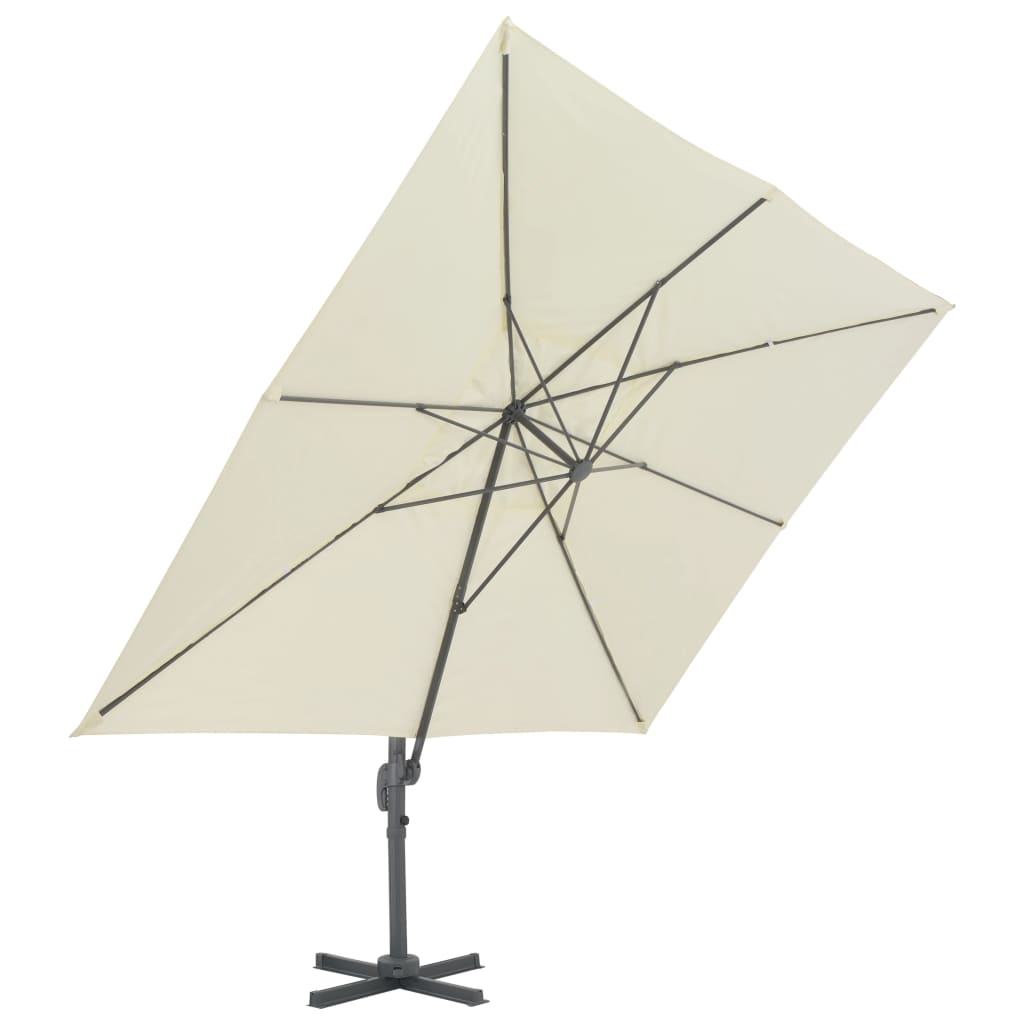 Zweefparasol met aluminium paal 300x300 cm zandkleurig