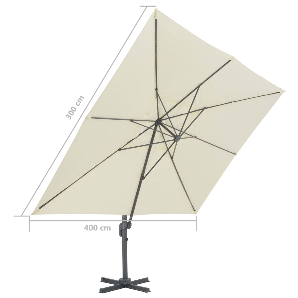 Zweefparasol met aluminium paal 300x300 cm