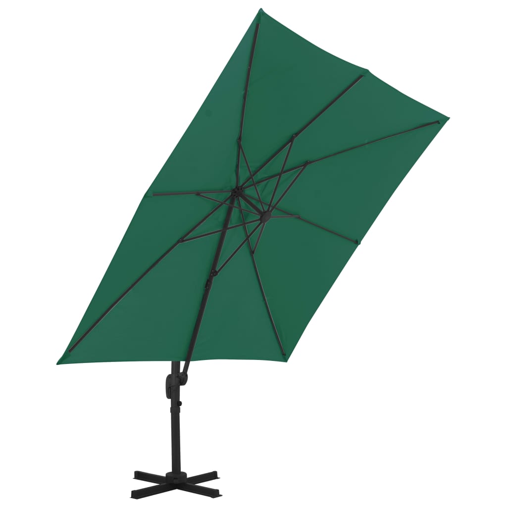 Zweefparasol met aluminium paal 400x300 cm groen