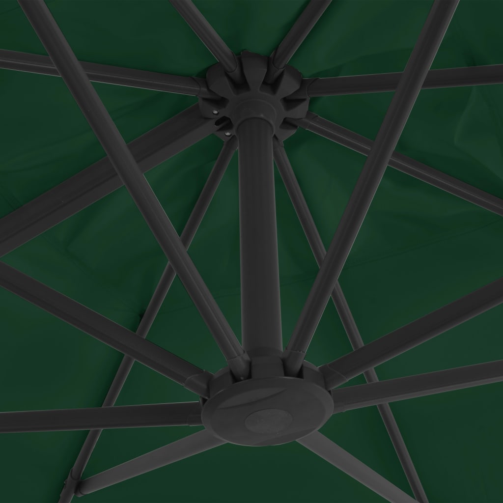 Zweefparasol met aluminium paal 400x300 cm groen