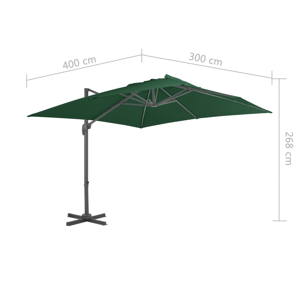 Zweefparasol met aluminium paal 300x300 cm