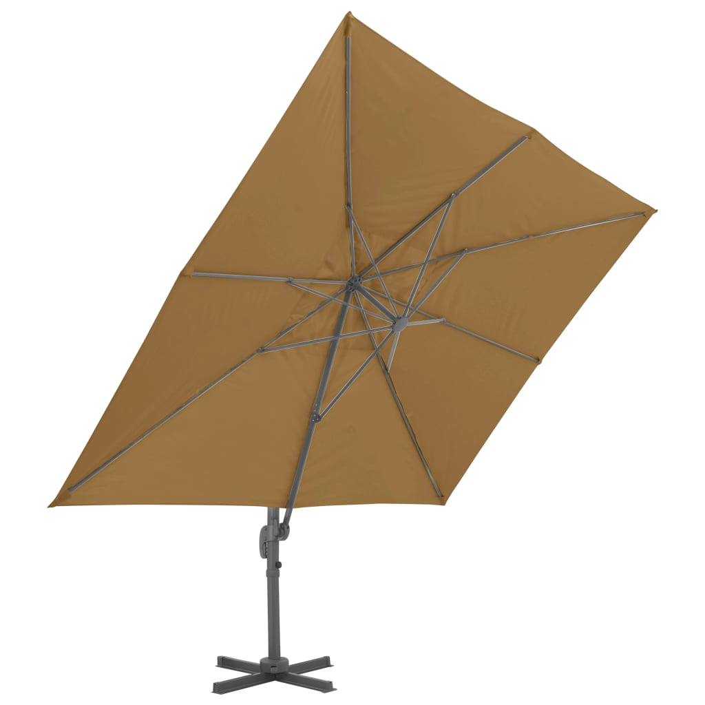 Zweefparasol met aluminium paal 300x300 cm zandkleurig