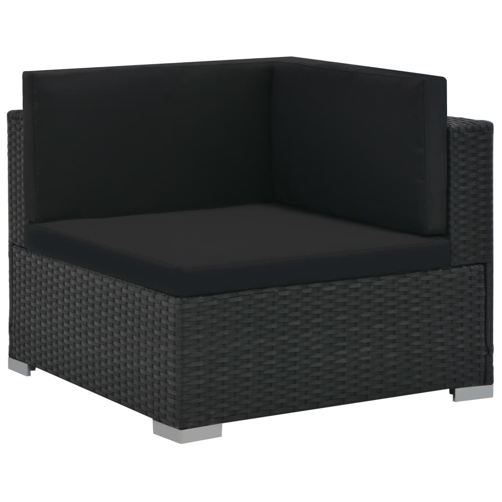 6-delige Loungeset met kussens poly rattan