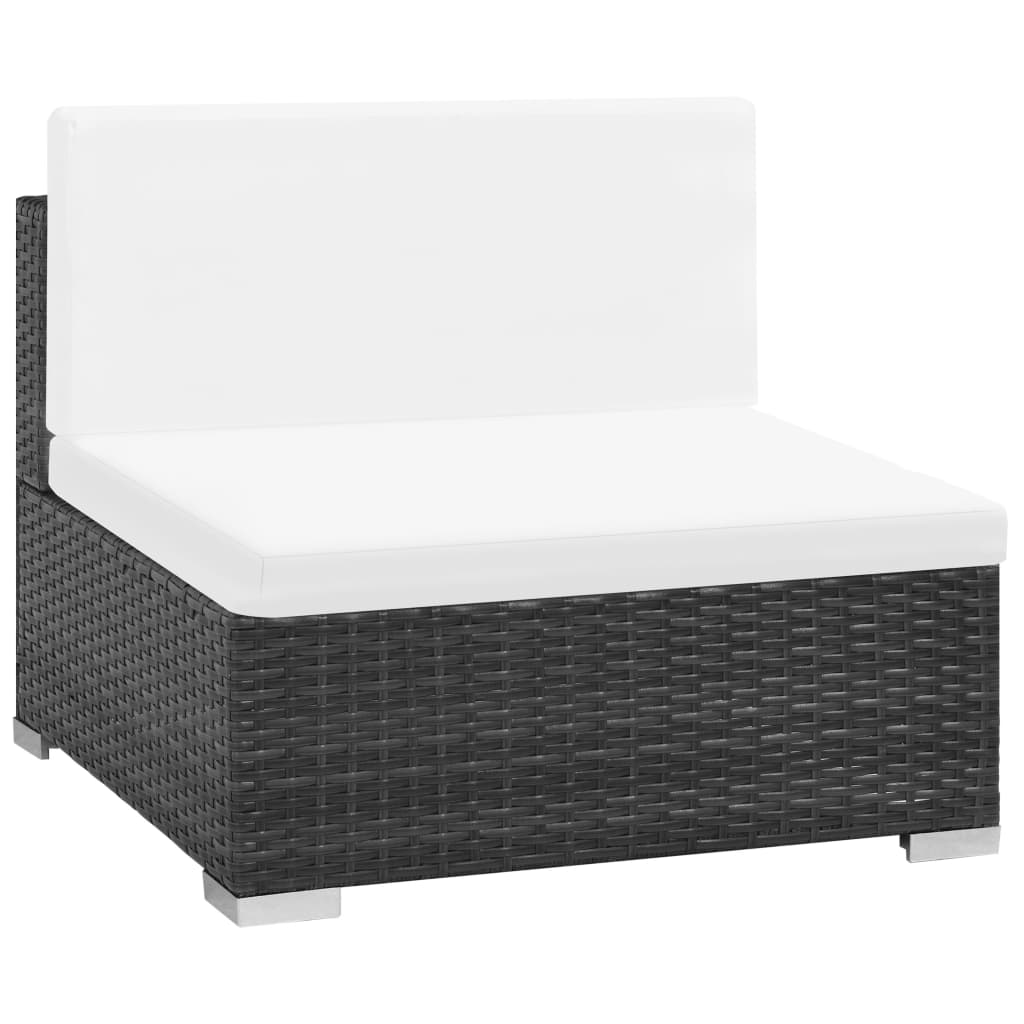 7-delige Loungeset met kussens poly rattan