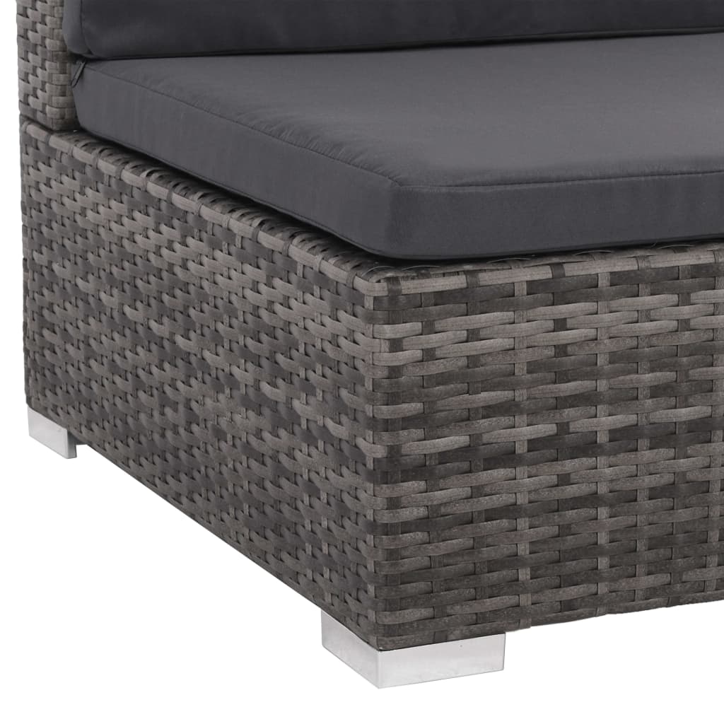 7-delige Loungeset met kussens poly rattan