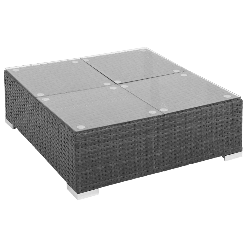 7-delige Loungeset met kussens poly rattan