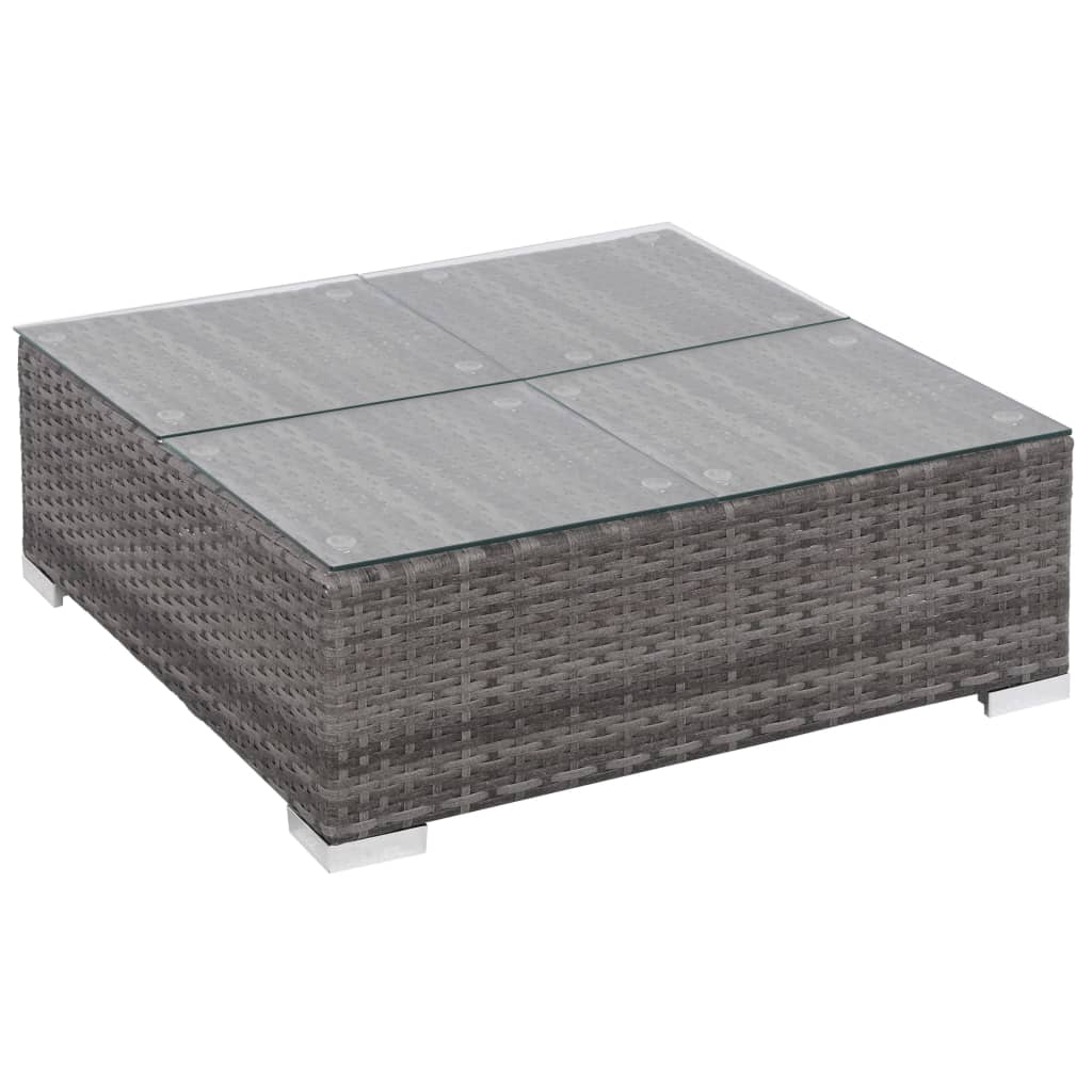 6-delige Loungeset met kussens poly rattan