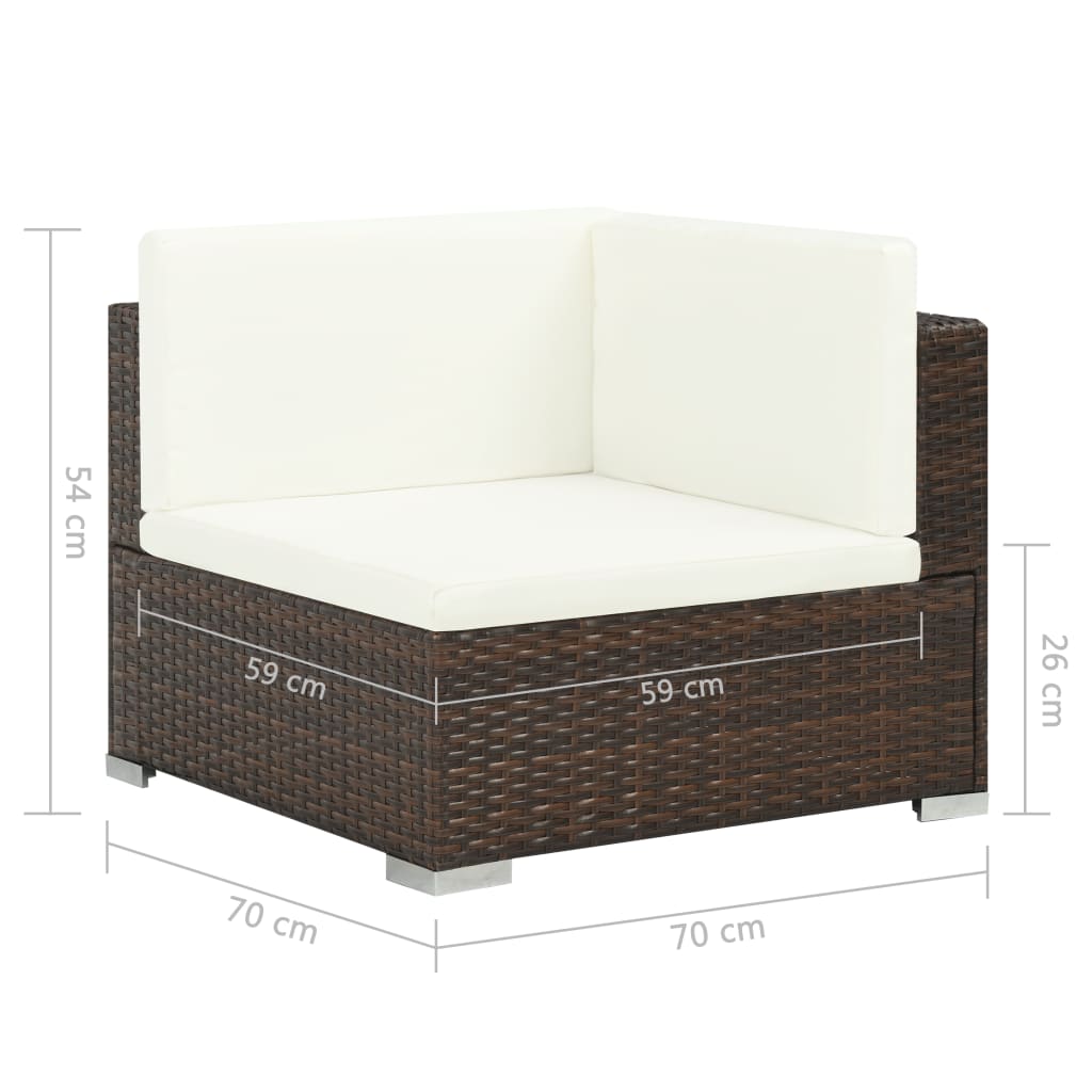 6-delige Loungeset met kussens poly rattan