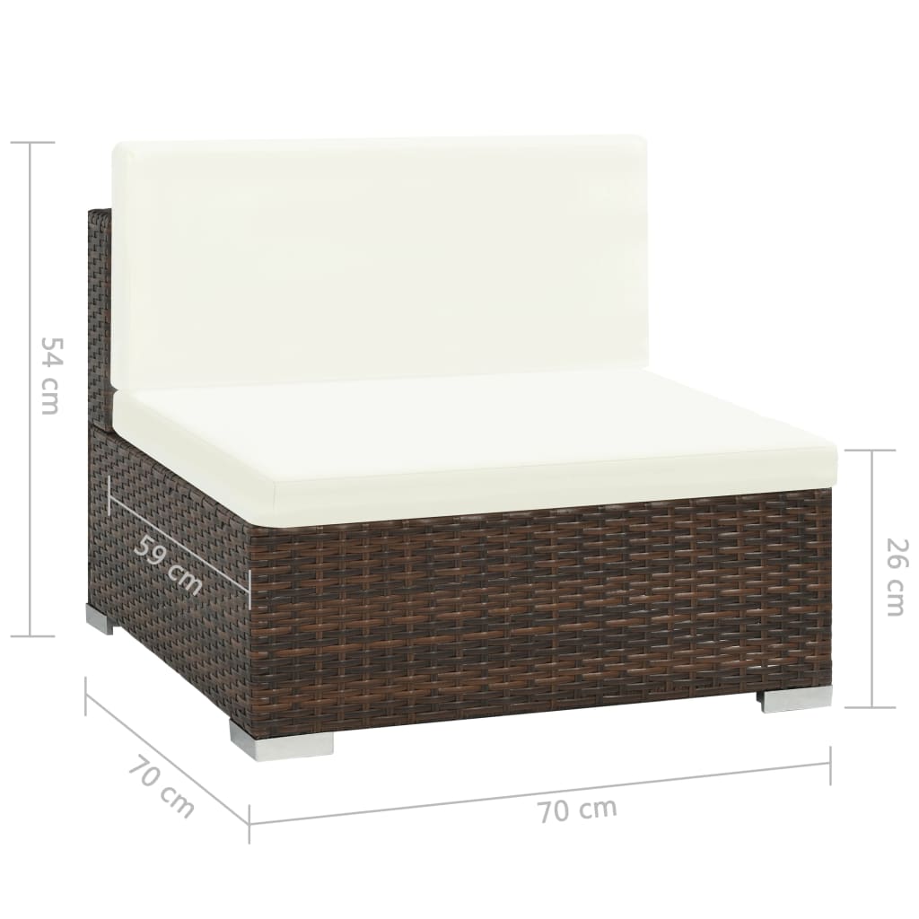 6-delige Loungeset met kussens poly rattan