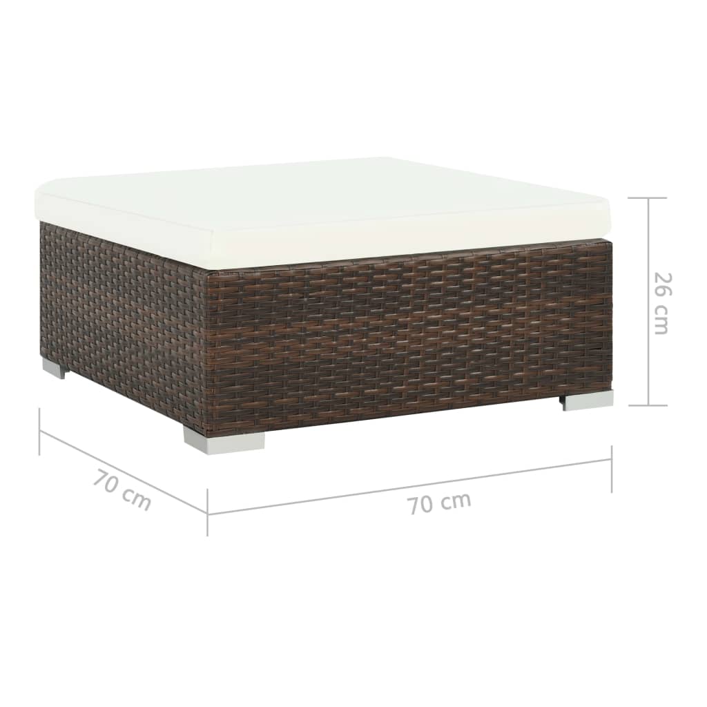 6-delige Loungeset met kussens poly rattan