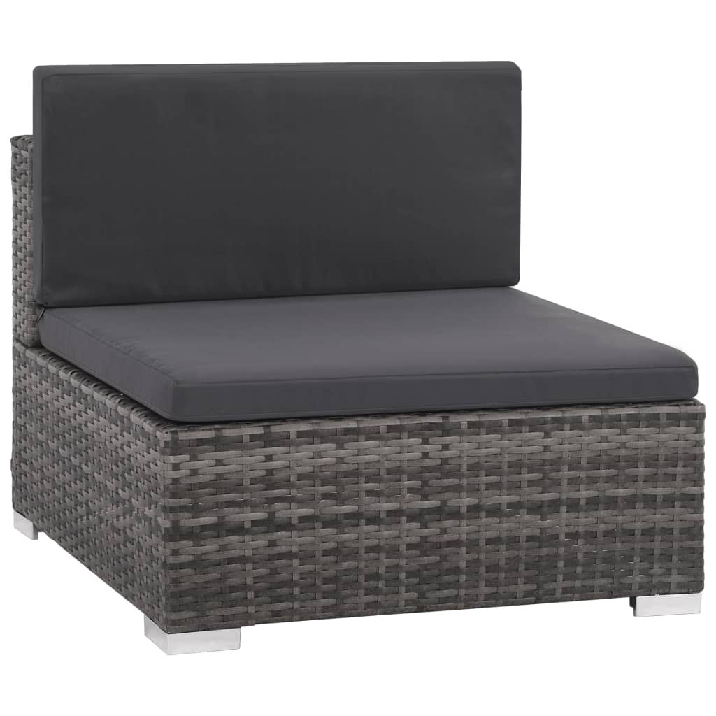 6-delige Loungeset met kussens poly rattan