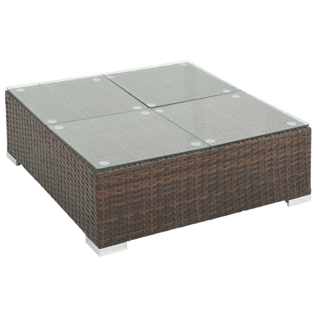 8-delige Loungeset met kussens poly rattan