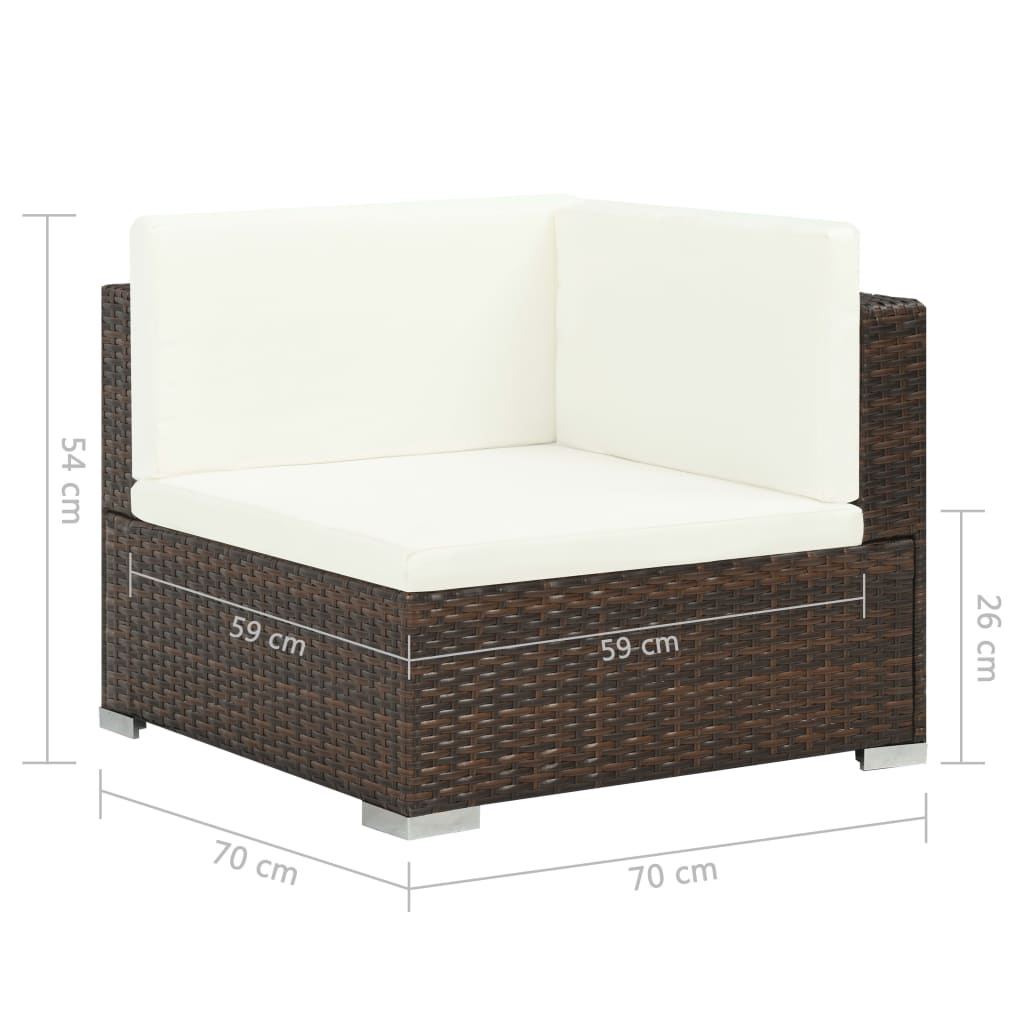 8-delige Loungeset met kussens poly rattan