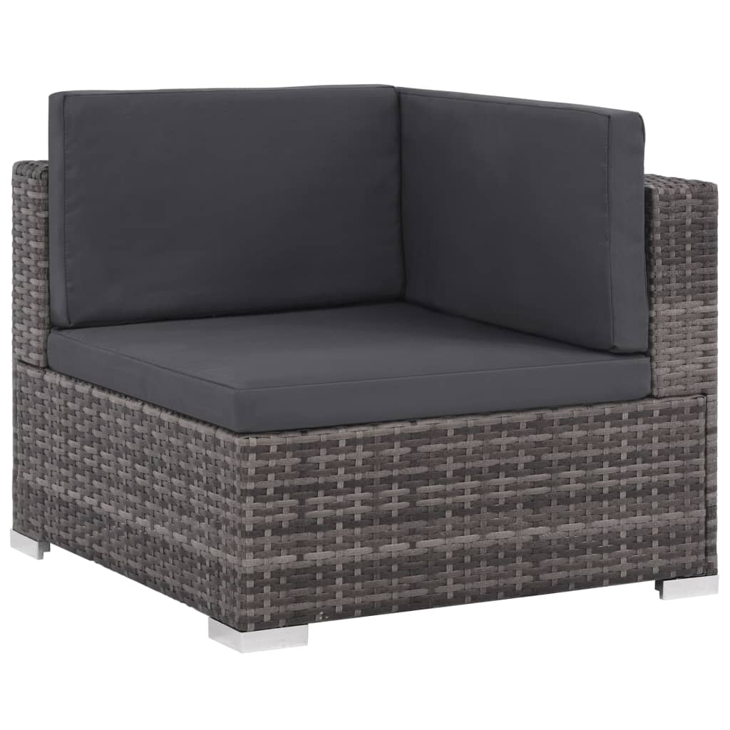 8-delige Loungeset met kussens poly rattan