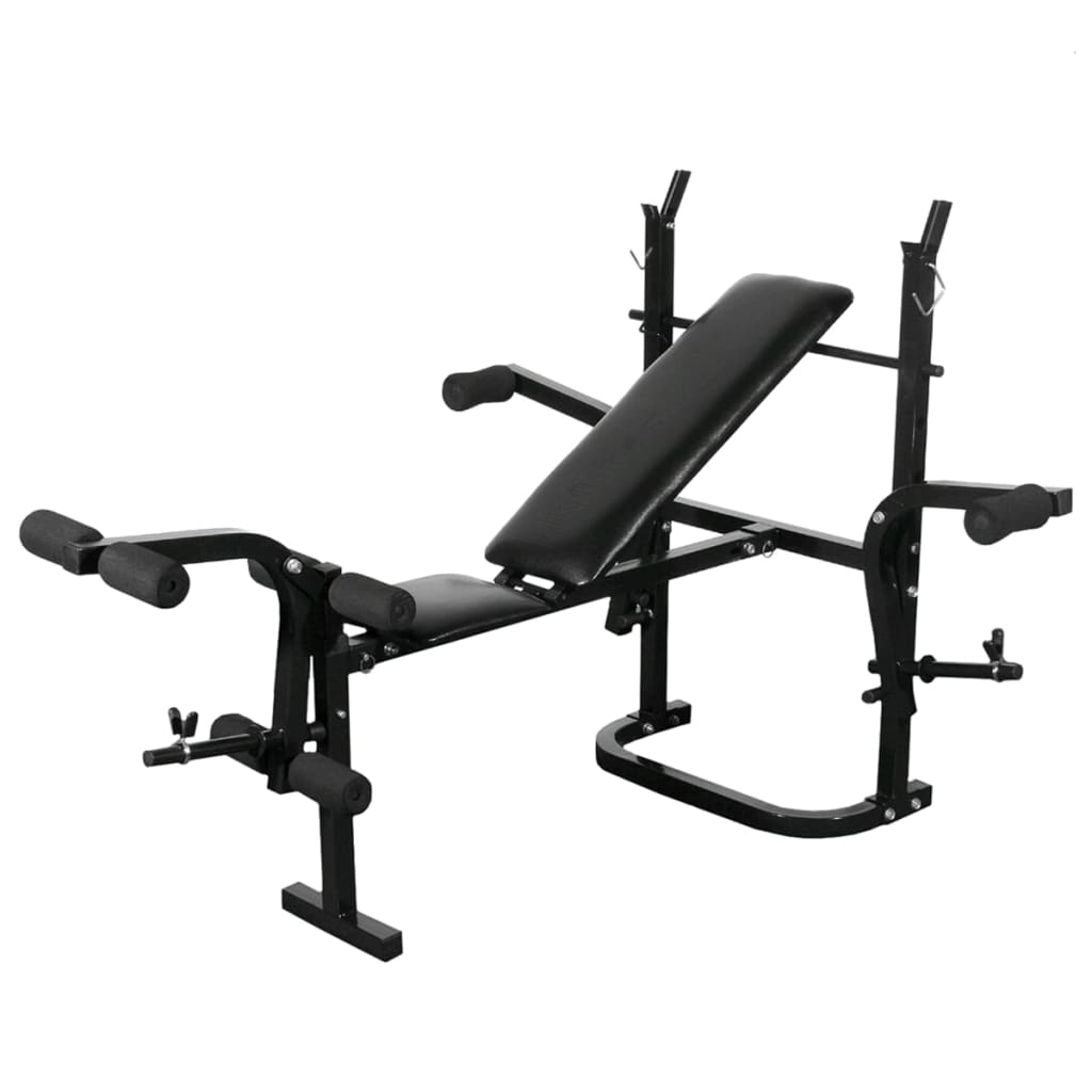 Banc de musculation avec support de musculation et set d'haltères 60,5 kg