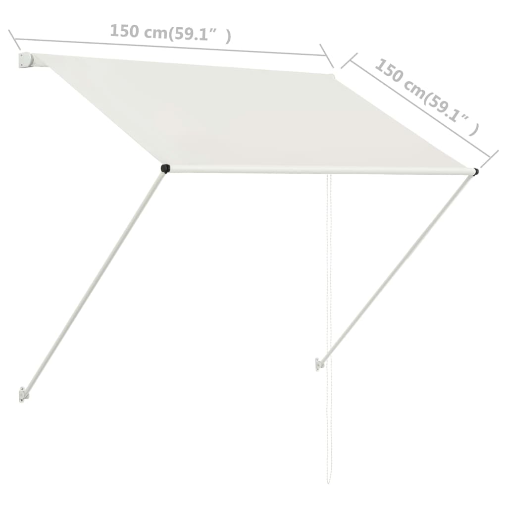 Luifel uittrekbaar 250x150 cm wit