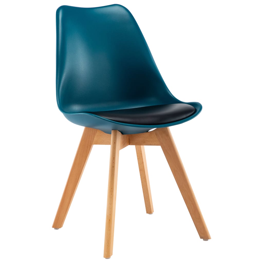 Eetkamerstoelen 2 st kunstleer turquoise en zwart