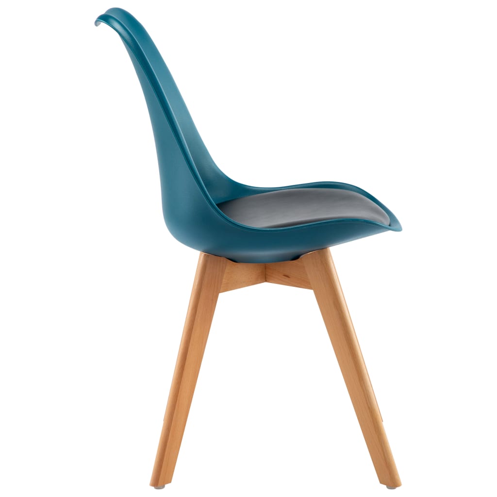 Eetkamerstoelen 2 st kunstleer turquoise en zwart