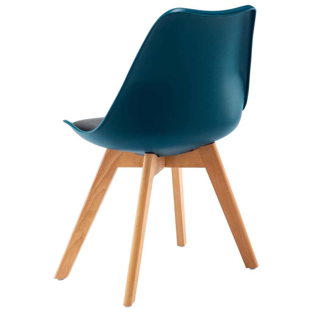 Eetkamerstoelen 2 st kunstleer turquoise en zwart