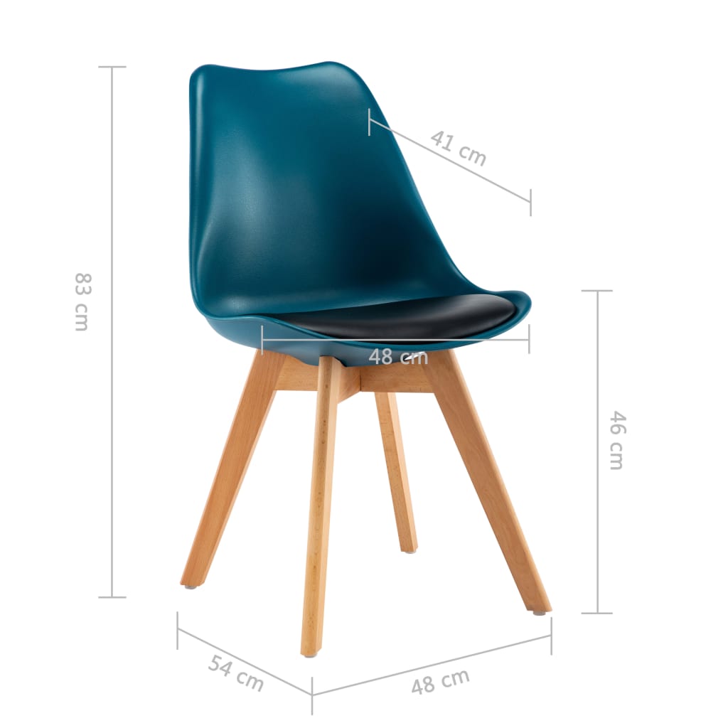 Eetkamerstoelen 2 st kunstleer turquoise en zwart