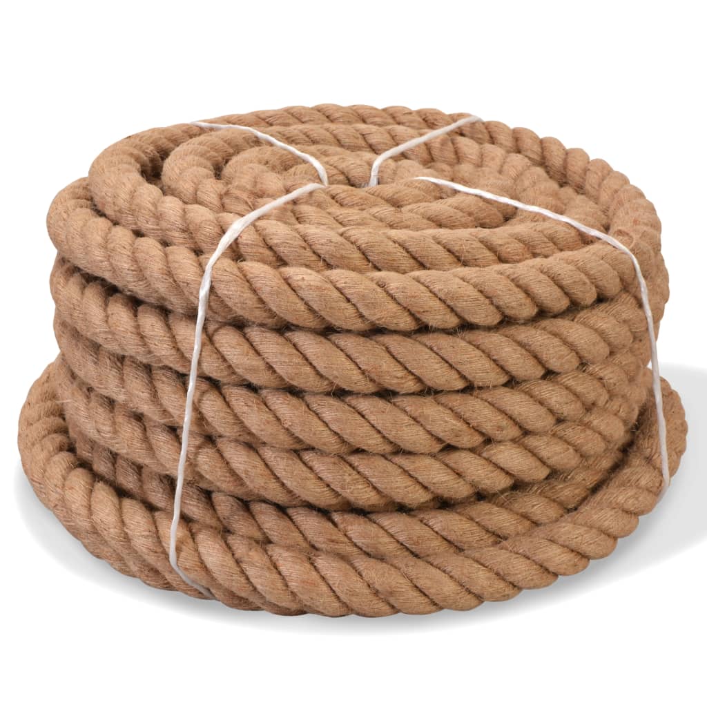 Corde de 25 m de long en jute de 36 mm d'épaisseur