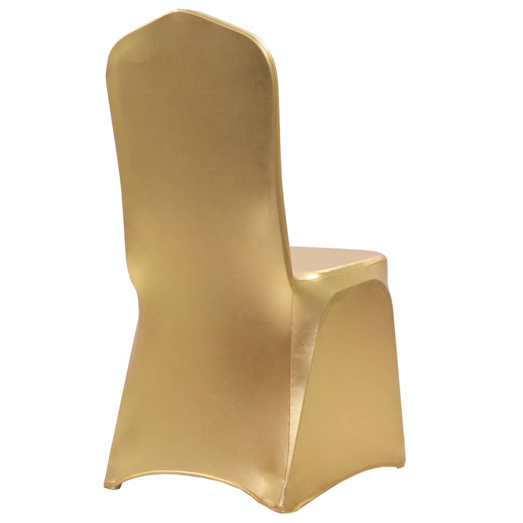 6 st Stoelhoezen stretch goud