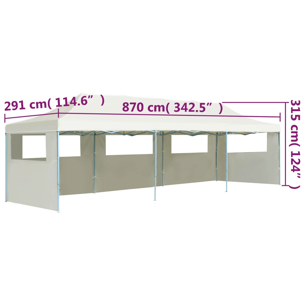 Tente pop-up pliante avec 5 parois latérales 3x9 m