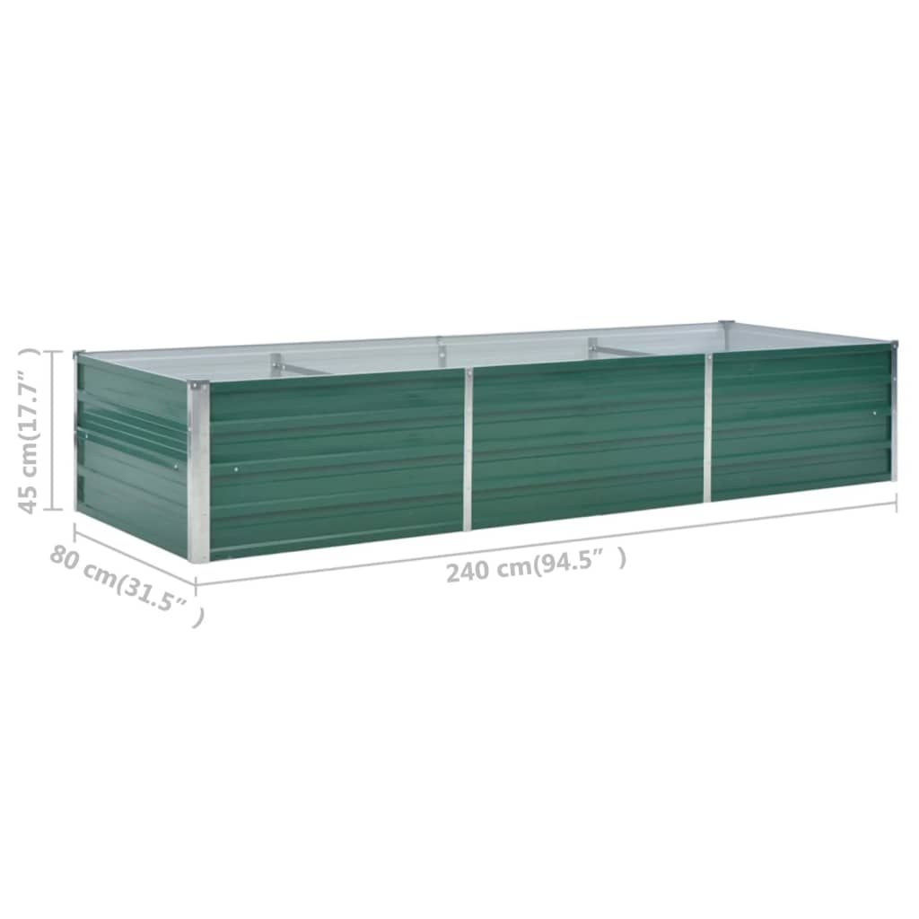 Plantenbak verhoogd 100x40x45 cm gegalvaniseerd staal groen