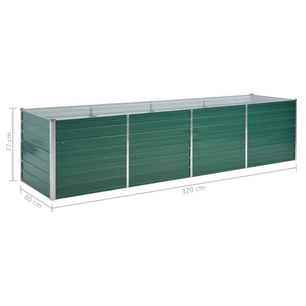 Plantenbak verhoogd 320x80x45 cm gegalvaniseerd staal groen