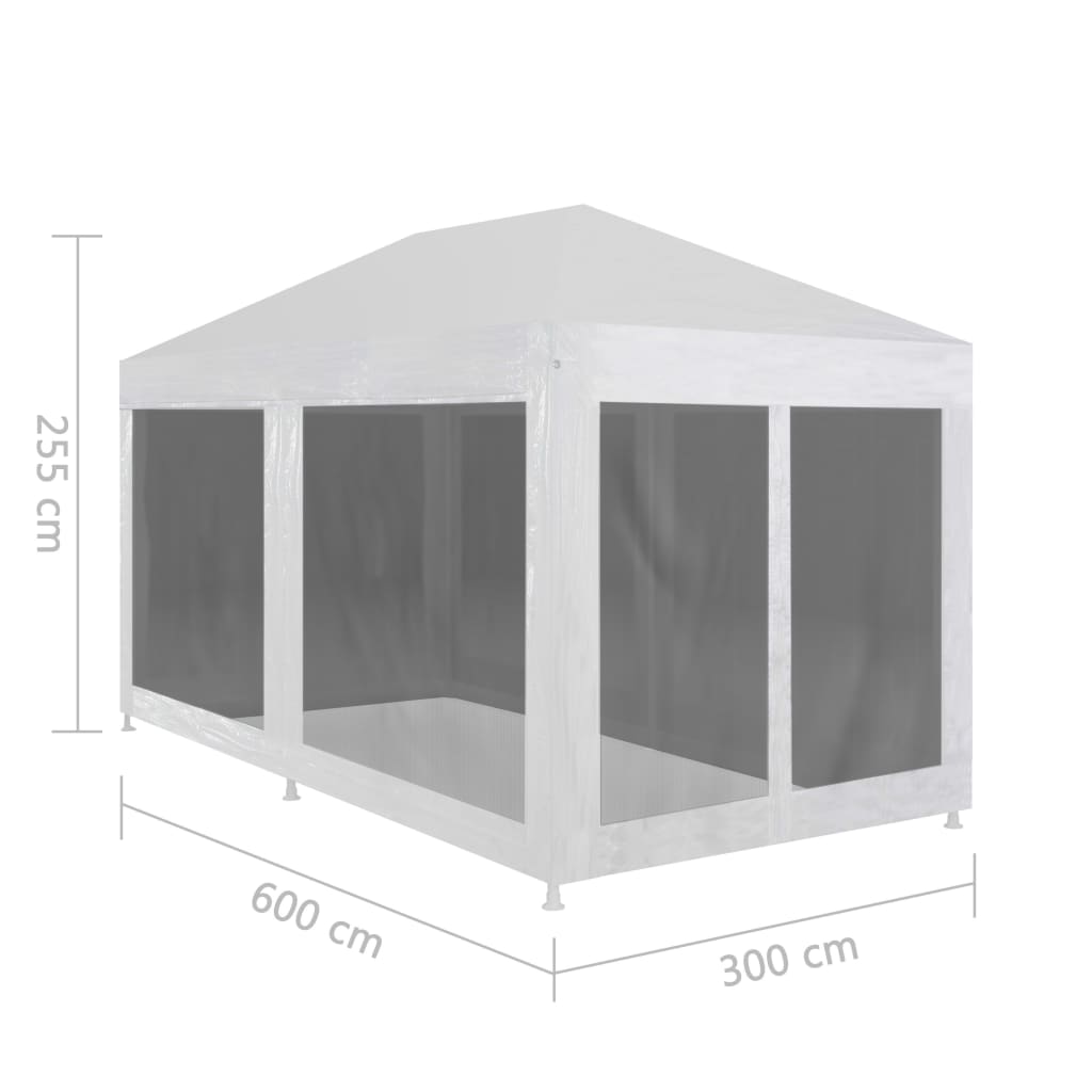 Partytent met 10 mesh zijwanden 12x3 m