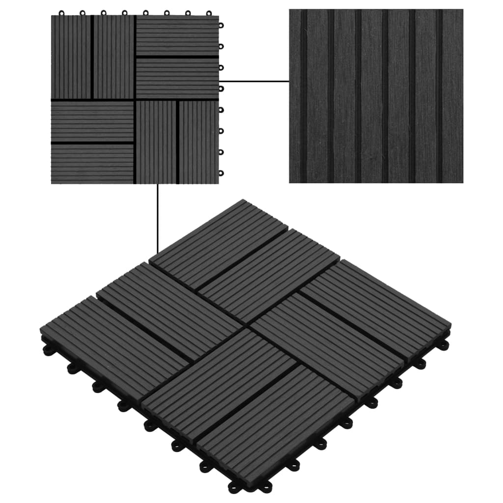 WPC Tegels 30x30cm 11 stuks 1m2 bruin