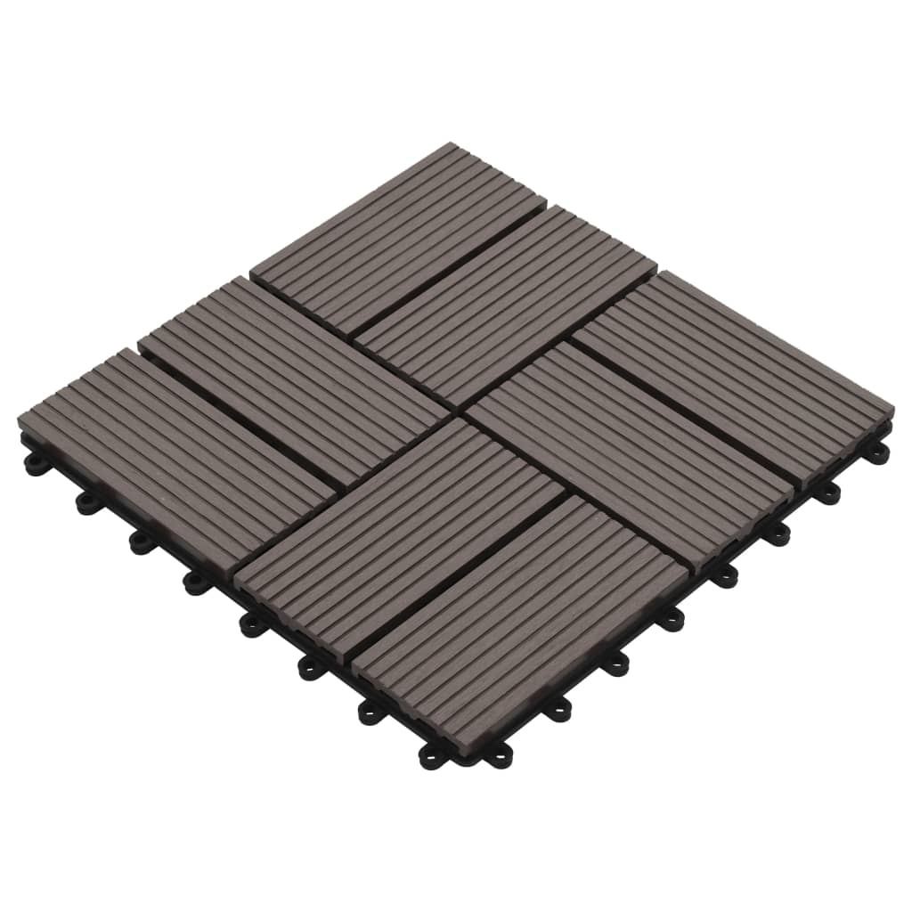 WPC Tegels 30x30cm 11 stuks 1m2 bruin