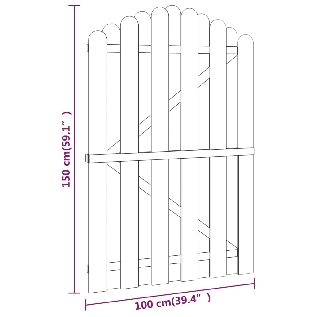 Poort 100x125 cm geïmpregneerd grenenhout