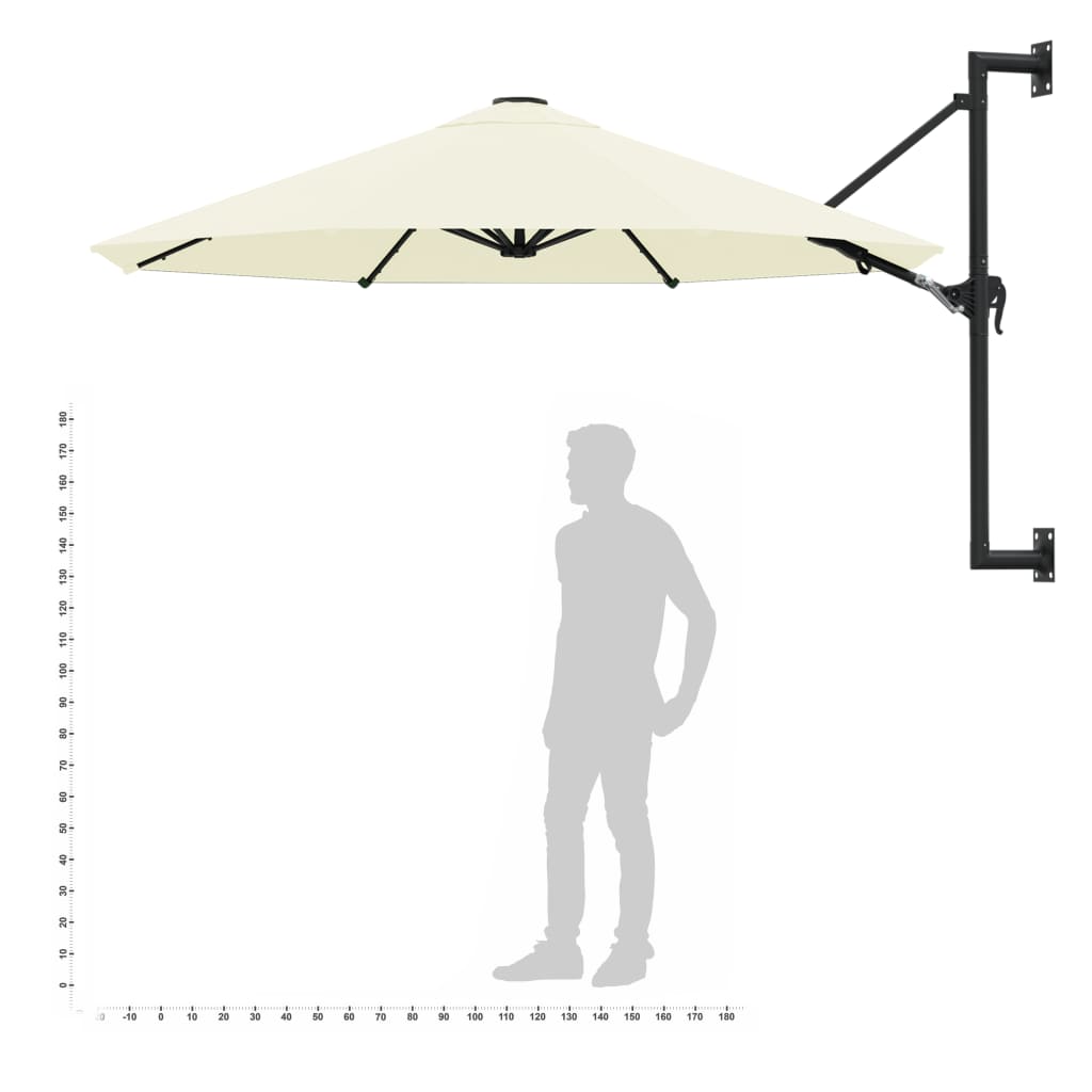 Wandparasol met metalen paal 300 cm terracottakleurig