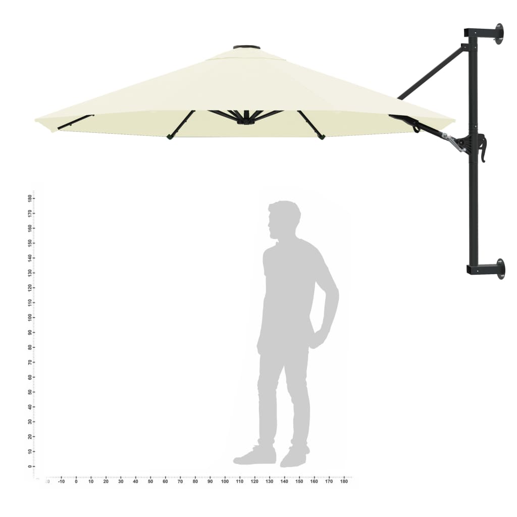 Wandparasol met metalen paal 300 cm