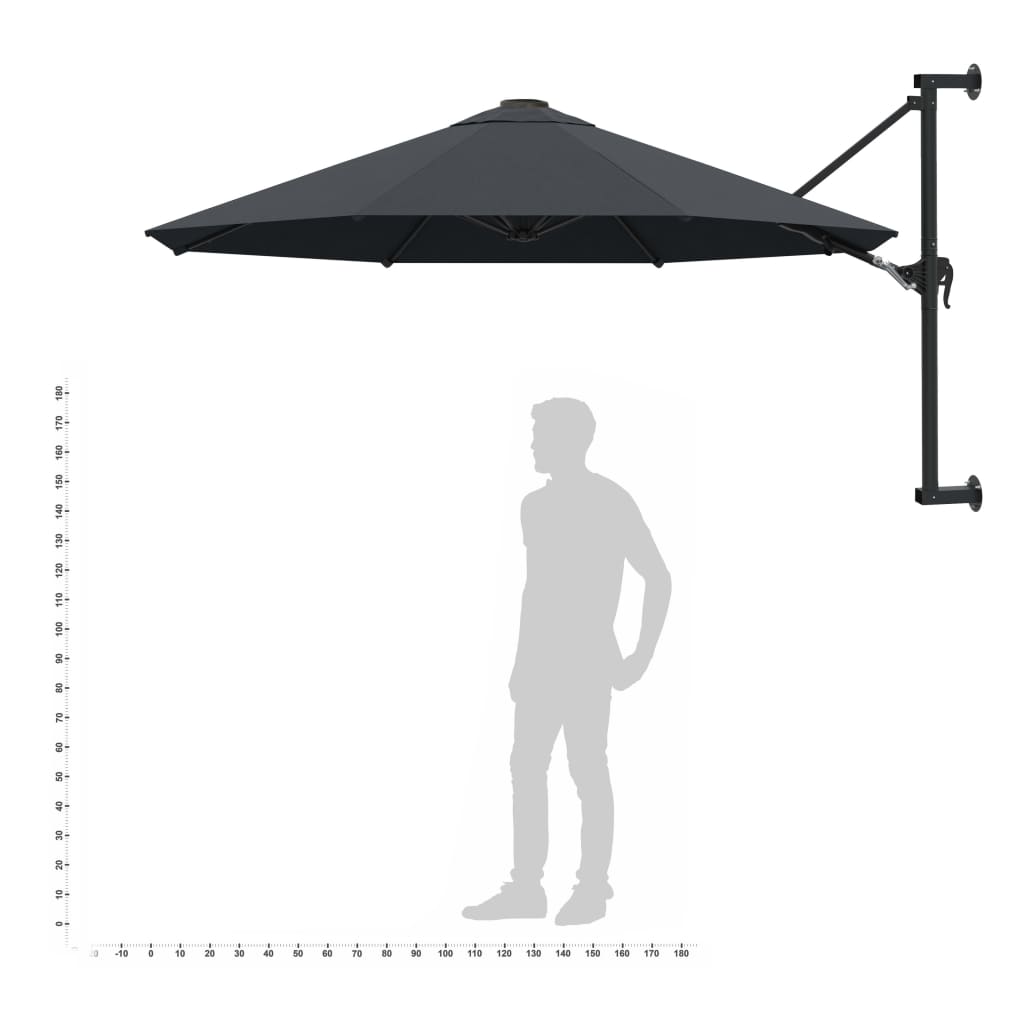 Wandparasol met metalen paal 300 cm