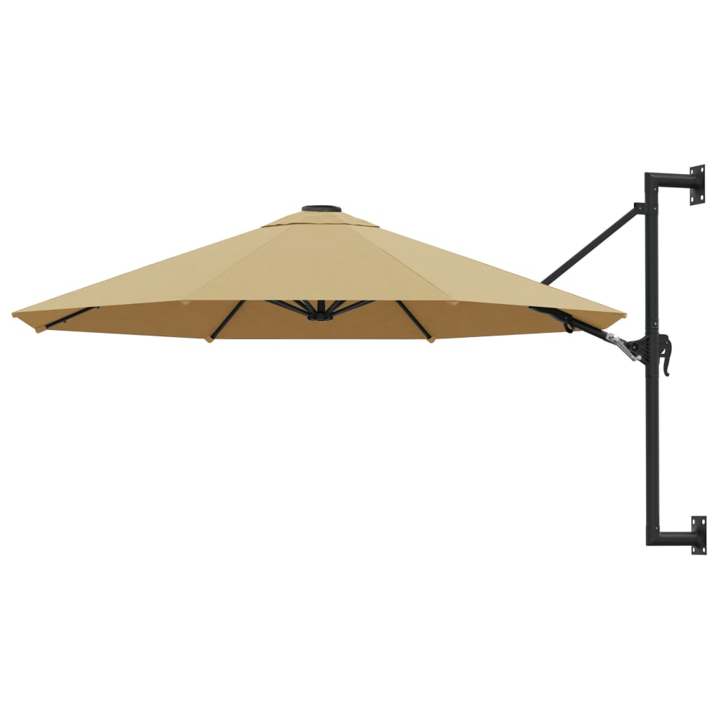 Wandparasol met metalen paal 300 cm terracottakleurig