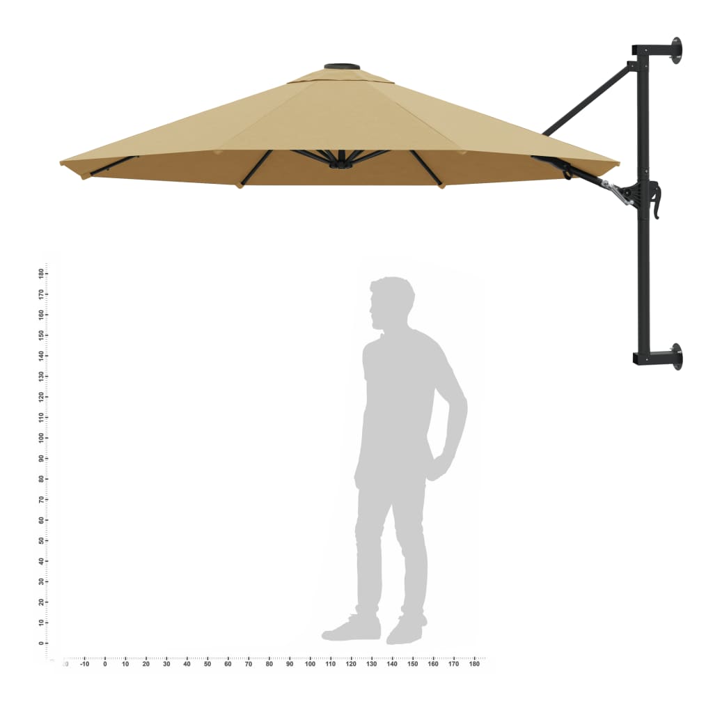 Wandparasol met metalen paal 300 cm