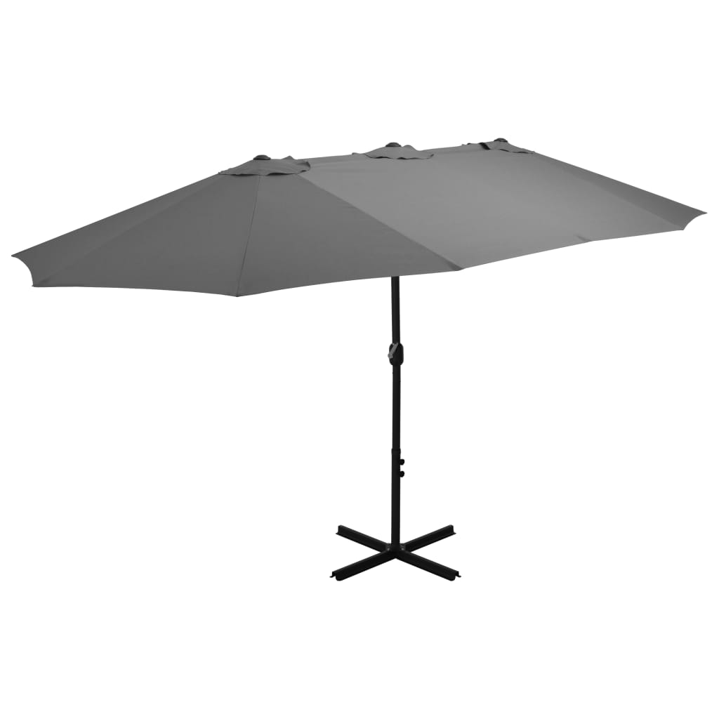 Parasol met aluminium paal 460x270 cm groen