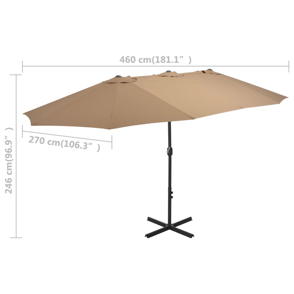 Parasol met aluminium paal 460x270 cm groen