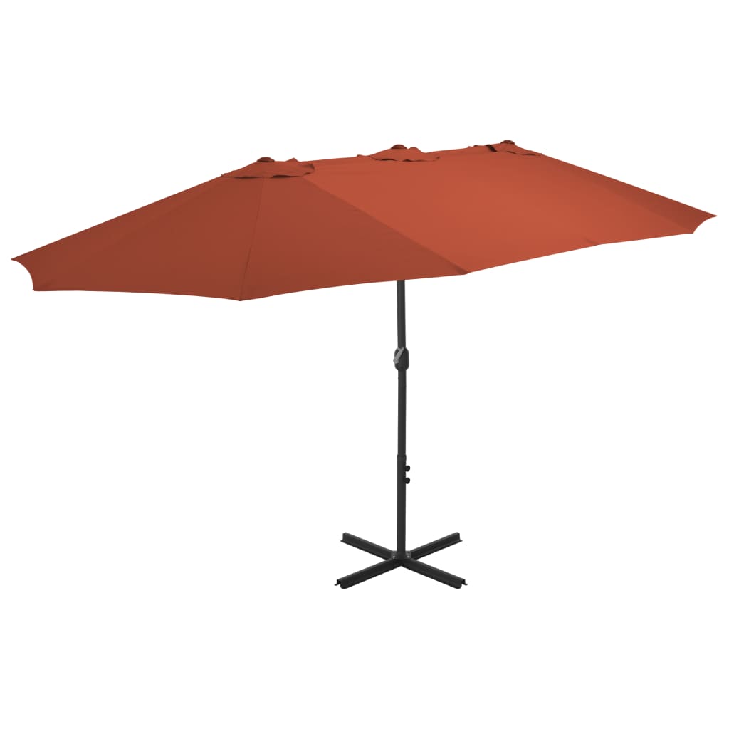 Parasol met aluminium paal 460x270 cm groen