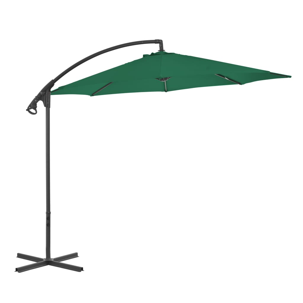 Parasol flottant avec mât en acier 300 cm bleu azur