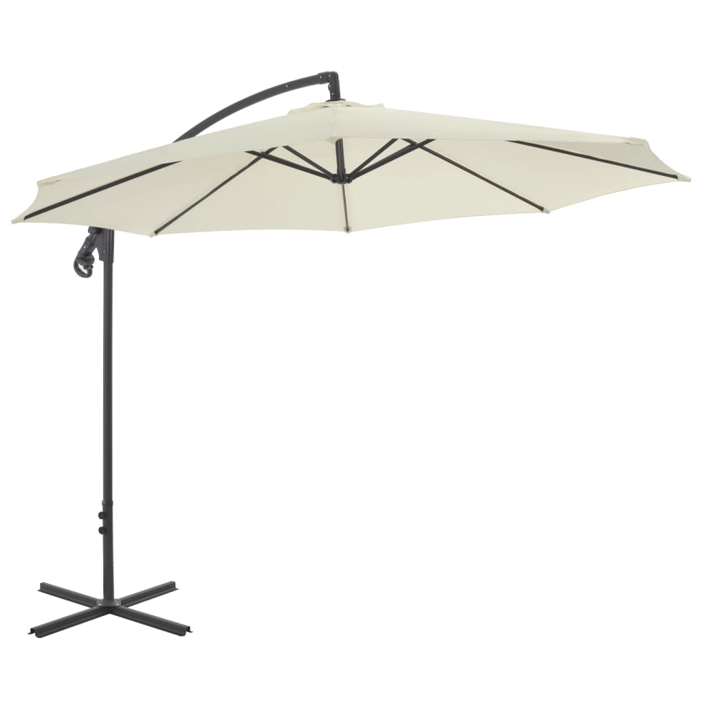 Parasol flottant avec mât en acier 300 cm bleu azur