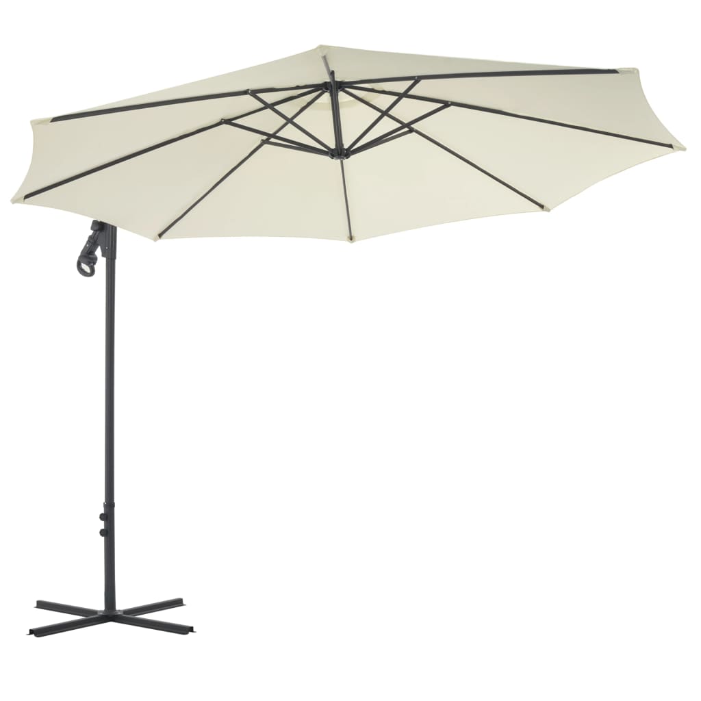 Zweefparasol met stalen paal 300 cm azuurblauw