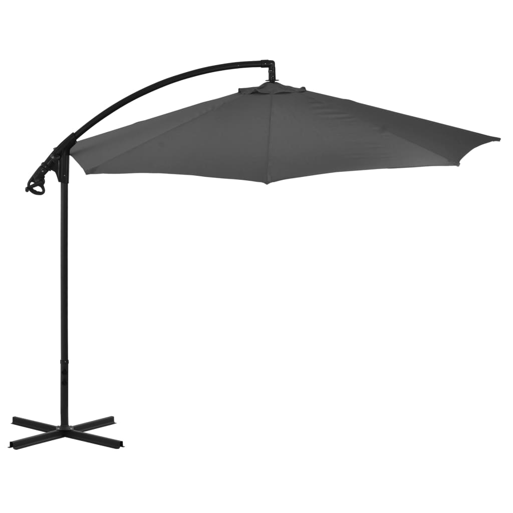 Parasol flottant avec mât en acier 300 cm bleu azur